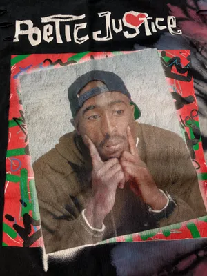Chemistry Tupac Poetic Justice Distressed Tie Dye Graphic T-Shirt Size L thumbnail 2