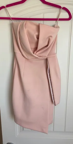 ASOS Petite strapless pink dress thumbnail 1