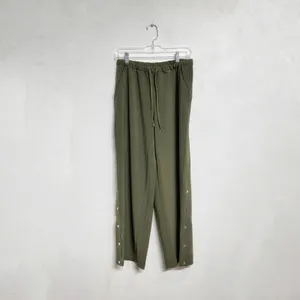 Athleta Olive Green Snap Side Drawstring Pants Sz XS thumbnail 2