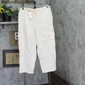 NWT Sanctuary Womens Barrel-Leg Cover-Up Cargo Pants SACC24849 White Sand Pink L thumbnail 2