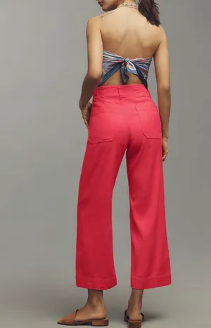 Anthropologie Maeve The Colette Wide-Leg Cropped Linen Pants, Size 28 thumbnail 4