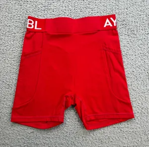 AYBL Red Seamless Gym Shorts Women XS Compression Training Activewear High Waist thumbnail 1