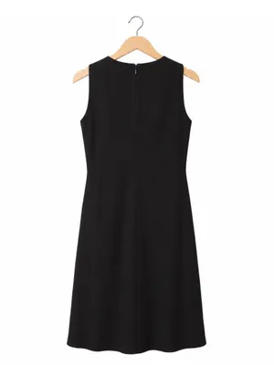 Anne Klein black sleeveless lined minimalist simple professional a-line dress 6 thumbnail 2