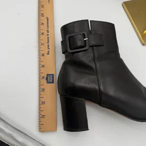 Grigiarancio Y2K Black Leather Ankle‎ Boots 8.5 | Made in Italy Chunky Heel thumbnail 10
