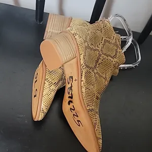 New Anthropologie Snake Print Ankle Heel Booties thumbnail 5
