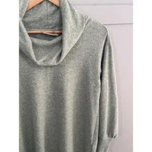 Maeve Anthropologie Cowl Neck Tunic Sweater Sage Green Heathered Knit XS thumbnail 2