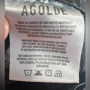 AGOLDE Toni‎ Mid Rise Straight Leg Jeans Black Distressed Hem Size 26 A133D-3002 thumbnail 14