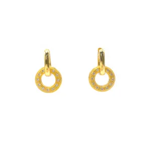 Donut Link Dangling Earrings Gold thumbnail 2