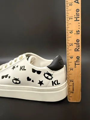 KARL LAGERFELD Cate Choupette Print Black White Women’s Sneakers Size 7M US 37.5 thumbnail 8