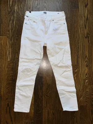 Citizens of Humanity Rocket Crop High-Rise White Skinny Jeans **PEN INK STAIN** thumbnail 14