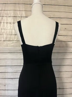 Reformation Black Square-Neck Button-Front Midi Dress Size 2 thumbnail 6