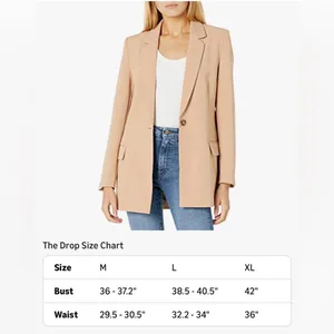 NEW The Drop Women's Blake Long Blazer XL Tan thumbnail 3