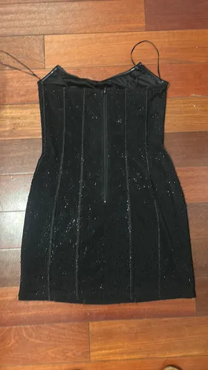 Rhinestone black mini dress forever 21 thumbnail 2