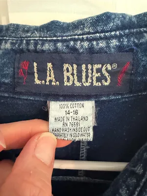 Vintage L.A. Blues Jeweled‎ Studded Denim Tunic Shirt Jacket Size 14-16 thumbnail 6
