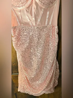 Olivia M Pink Sequin Bustier Mini Dress thumbnail 3