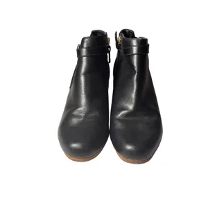 Dr Scholls Memory Foam Wedge Ankle Boots 9.5W Black Buckle Strap Double Bootie thumbnail 4