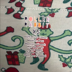 Roller Rabbit Monkey Mas Polo Christmas Pajama Top in Mint Green thumbnail 4