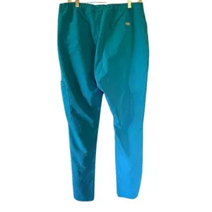 FIGS Technical Collection Scrub Pants Large Teal Blue Cargo Stretch Medical thumbnail 6