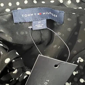 Tommy Hilfiger Polka Dot Babydoll Sheer Top Womens Medium Office Career Formal thumbnail 2