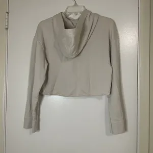 NIKE YOGA tan pullover cropped soft hoodie size small thumbnail 4