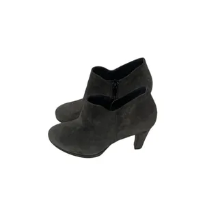 Paul‎ Green Jazzy Suede Ankle Booties Heeled Charcoal Grey Side Zip Size 5.5 thumbnail 3