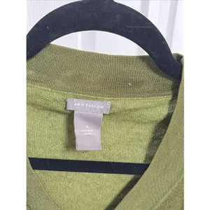 Ann Taylor V-Neck Sweater Womens Size S Green Cashmere Angora Blend Knit Soft thumbnail 2