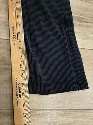 NWT Lululemon Ribbed Softstreme Zip Leg High Rise Cropped Pants 25” Black Size 6 thumbnail 6
