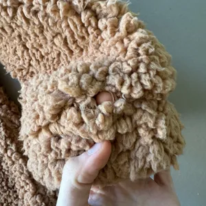 Cozy Zip Up Sherpa Teddy Jacket Brown Size XL thumbnail 3