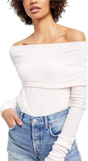We The Free Free People White Snowbunny Long Sleeve Sweater thumbnail 1