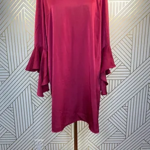 Bar III Bell Sleeve Ruffled Shift Dress‎ in Berry thumbnail 5
