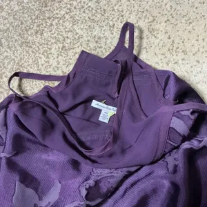 American Eagle Burnout Floral Mesh Tank Top Womens M Purple Racerback Blouse thumbnail 6