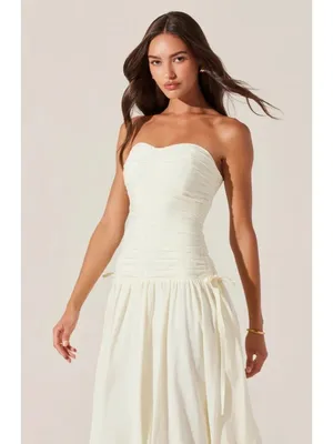 ASTR the Label Zori Dress in Cream Large New Womens Midi thumbnail 11