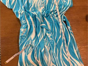 Lilly Pulitzer Blue Wave-Print Women's Swim Cover-Up Dress Small EUC thumbnail 9