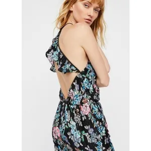 Free People Fresh Fields Floral Pleated Jumpsuit Size Large NWOT thumbnail 2