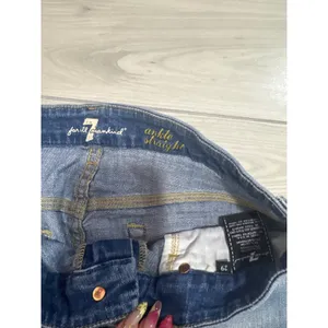 7 For All Mankind Ankle Straight Jeans Blue Released Raw Hem Size 29 thumbnail 2