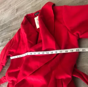 Moda OS Belted Shawl Collar Coat Red thumbnail 4