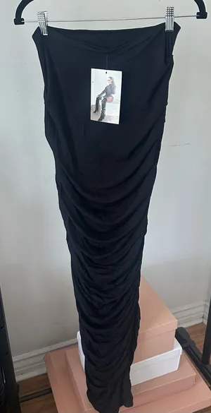 Naked Wardrobe Black Ruched Skirt thumbnail 1