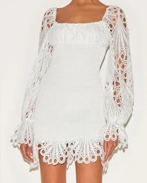 Pretty Little Thing White Lace Dress thumbnail 1