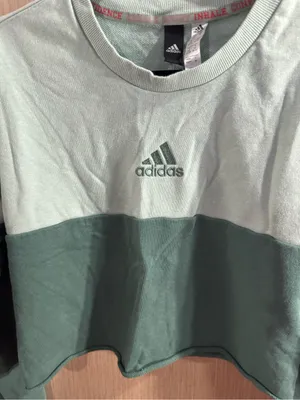 Women’s adidas Two-Tone Sage Green Oversized Cropped Crew Sweatshirt Size XS thumbnail 2