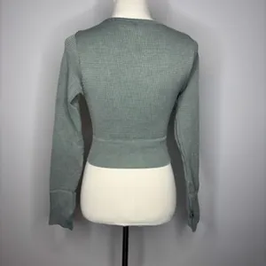 Offline by Aerie - Green Waffle Knit Long Sleeve Top thumbnail 2