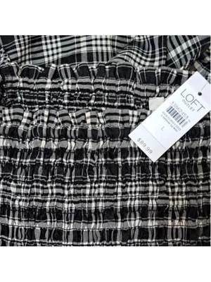 LOFT Plaid Gingham Square Neck Midi Dress Size L NWT thumbnail 7