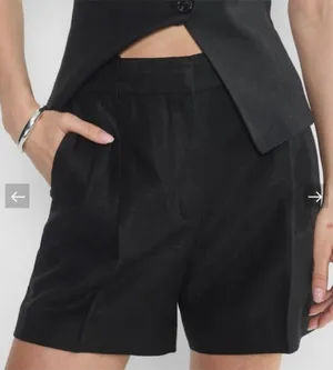Aritzia x Wilfred Effortless Short Linen High-waisted linen shorts,NWT black 4 thumbnail 1