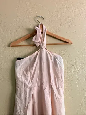 Soft Blush Halter Midi Dress pit to pit 15" thumbnail 2