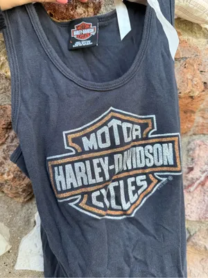 Harley-Davidson Black Tank with White and Orange Logo thumbnail 2