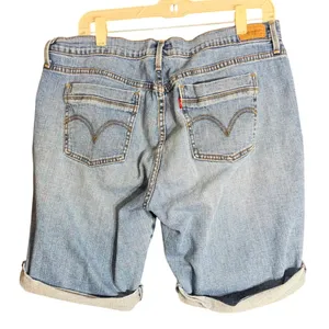 Levis 515 Womens Size 14 Bermuda Denim Shorts Cuffed Stretch Jean Casual Summer thumbnail 3