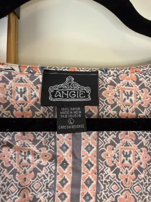 Angie Floral Kimono in gray and pink size large thumbnail 4