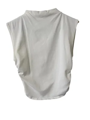 REFORMATION Lindy Ruched White High Neck Top thumbnail 5