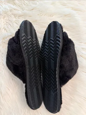 Sorel Black Plush Crossover Slide Slippers size 7 BNWOT see all photos thumbnail 8
