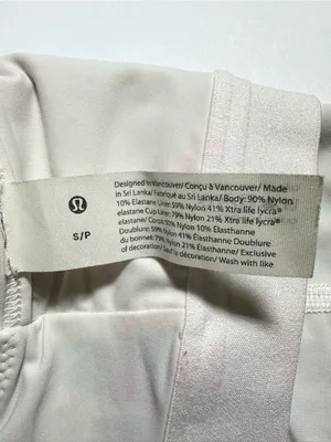 Lululemon Seersucker High-Neck Long-Line Swim Womens Navy Top Sz Small thumbnail 6