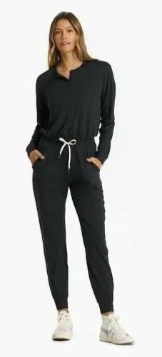 Vuori Womens Performance Henley Jumper Black VW478 Long Sleeve Jumpsuit‎ L thumbnail 1